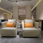 Dove Gray Leather Sofa Set with Piped Edge Craftsmanship, Diamond Quilted Accents & Natural Wood Veneer